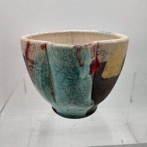 Segal Signed Pottery Bowl/Cup green/brown MCM look